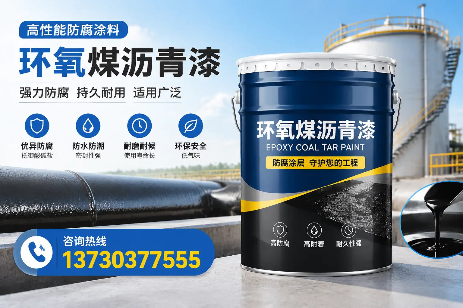 环氧煤沥青漆的耐久性分析，适合林西的使用场景